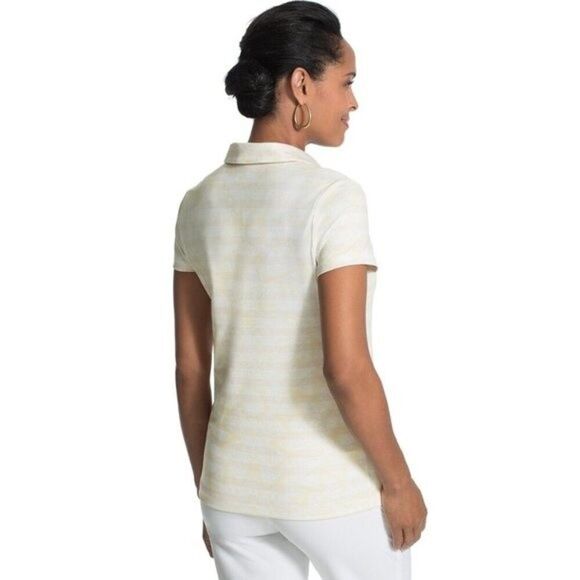 Chico's Zenergy Golf Polo Size 1 (8) Medium Striped - Picture 2 of 16